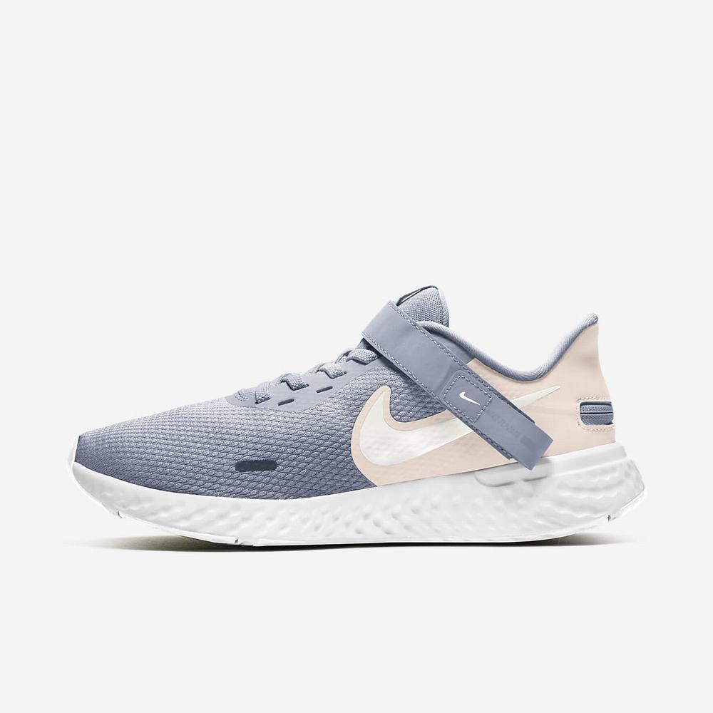 Chaussure De Running Nike Revolution 5 FlyEase Bleu 9764-280 Ghost/World Indigo/Guava Ice/Summit White Femme | YXW-79714470